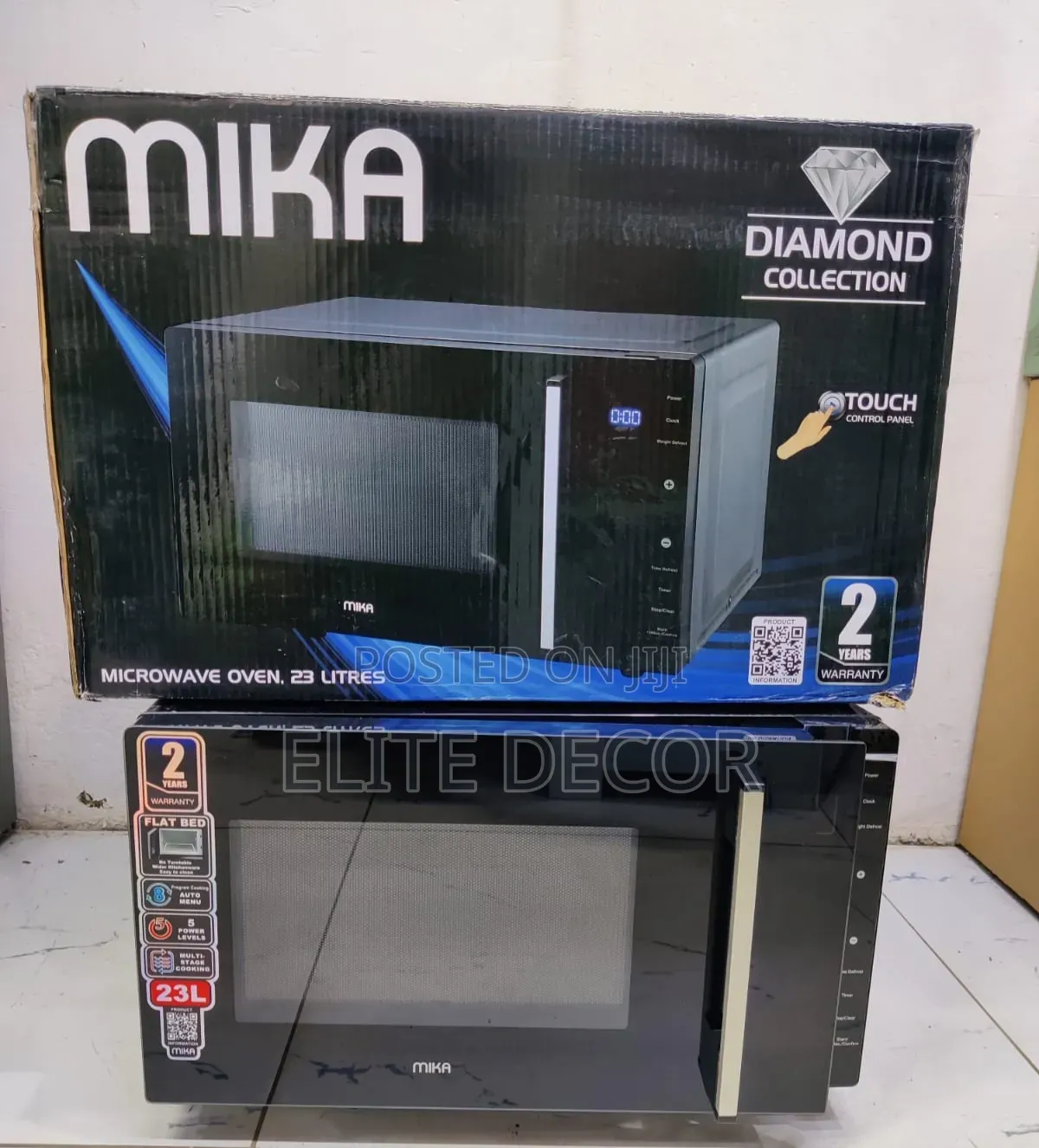 Mika 23L Digital Microwave Oven – Touch Control, No Turntable,