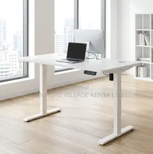 Standing Desk; White 1.4 M Electric Adjustable Standing Desk