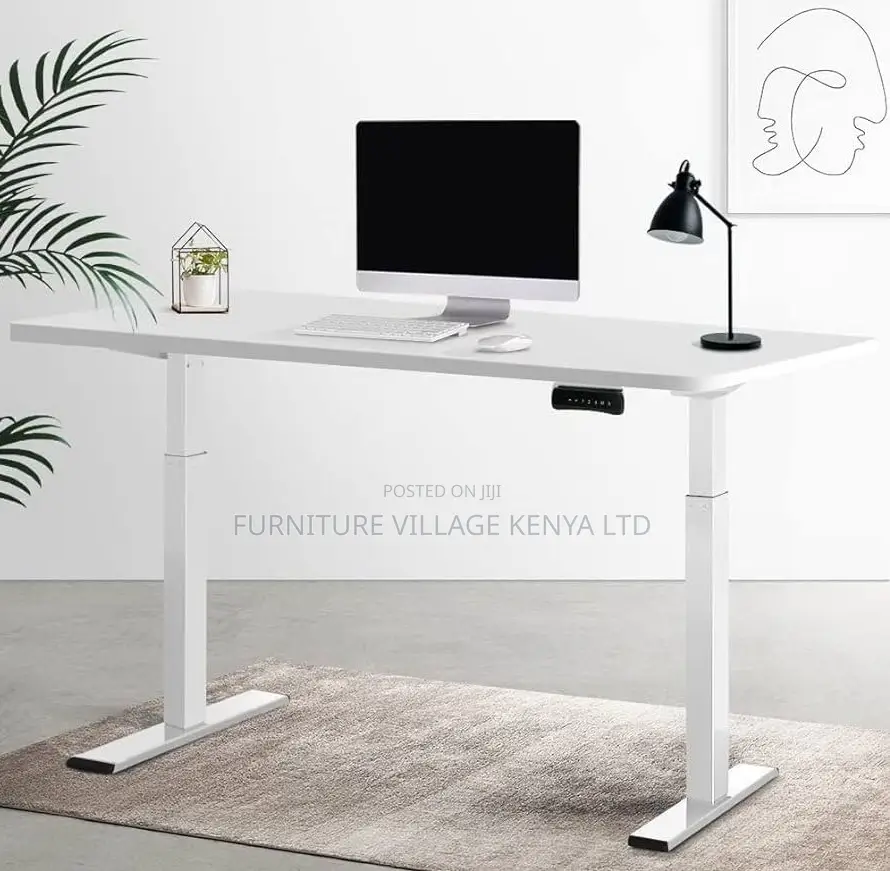 Standing Desk; White 1.4 M Electric Adjustable Standing Desk