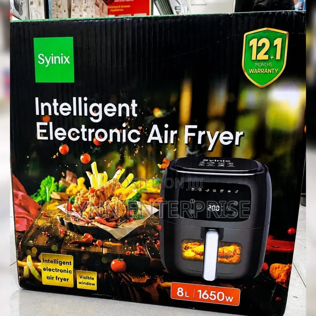 Syinix Air Fryer 8L
<>Digital Display 
<>1650w