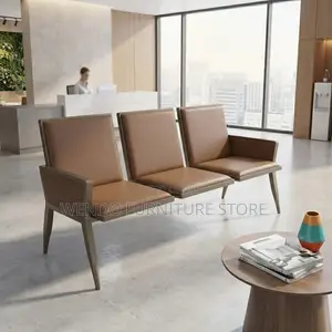 Office Bench; Three Seater Padded Upholstered Reception Bench Seat