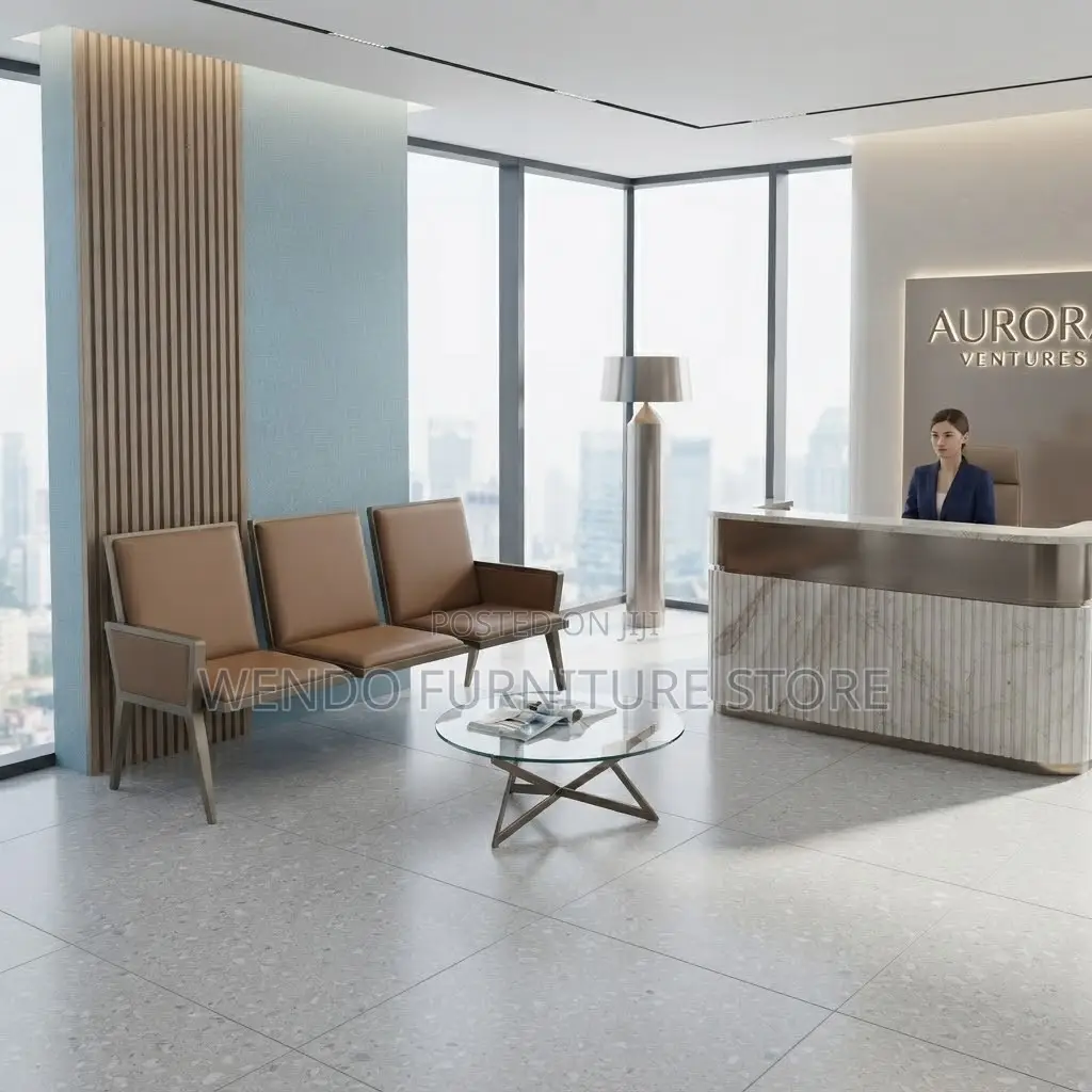 Office Bench; Three Seater Padded Upholstered Reception Bench Seat