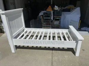 5x6 White Wooden Panel Bed Frame in Utawala