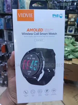 VIDVIE SW1617AMOLED Screen Wireless Call Smart Watch - Black
