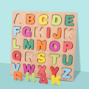 Montessori Wooden Alphabet Puzzle Board for Kids a-Z Uppercase Letters