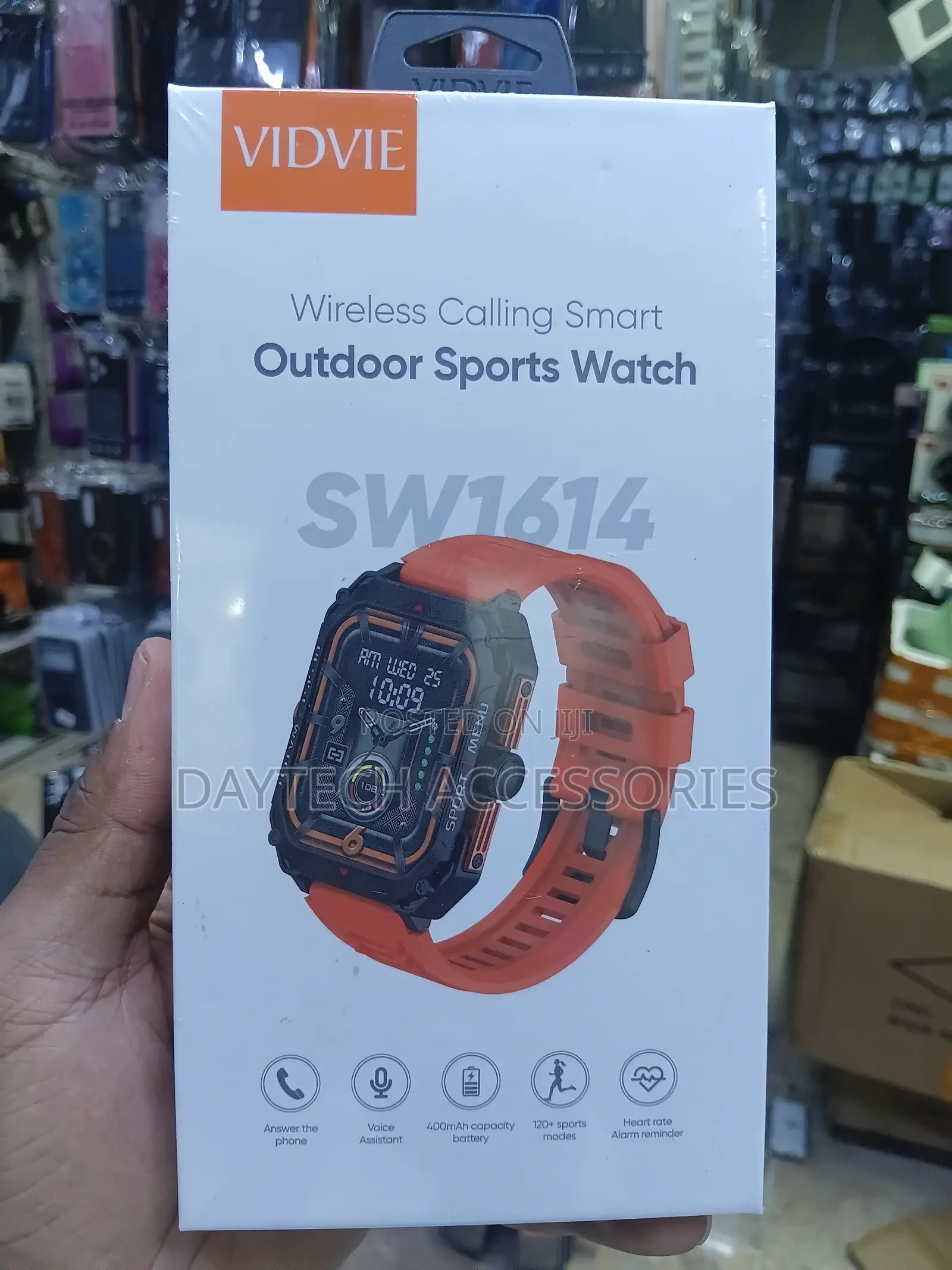 Vidvie SW1614 Orange Smartwatch With Bluetooth Calls IP68 Waterproof.