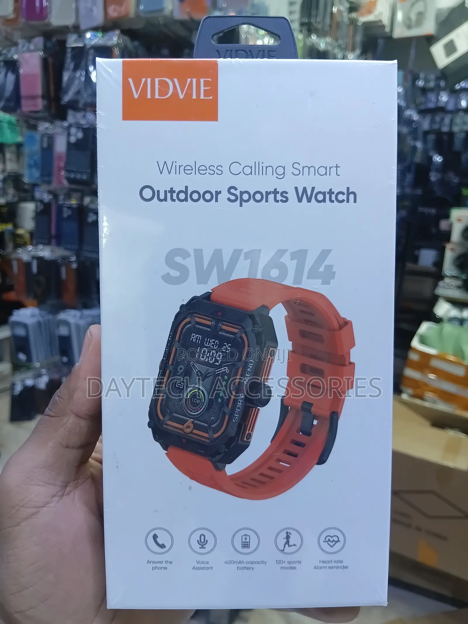 Vidvie SW1614 Orange Smartwatch With Bluetooth Calls IP68 Waterproof.