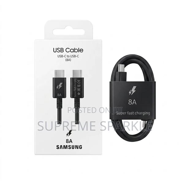 Type-C to Type-C 8A Samsung Fast Charging Cable Black. 1m Length