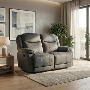 Office Sofa : 6-Seater Grey Fabric Recliner Set