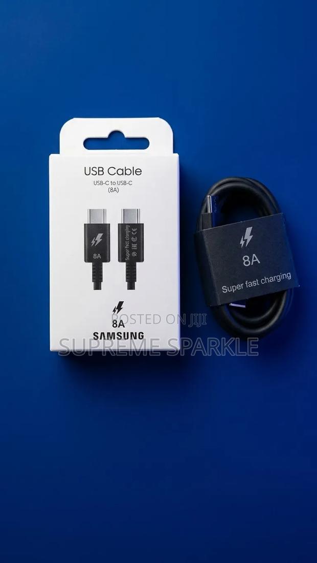 Type-C to Type-C 8A Samsung Fast Charging Cable Black. 1m Length - thumbnail 2