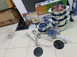 30 PC Stainless Steel Marwa Cookware/ Stainless Induction Sufuria