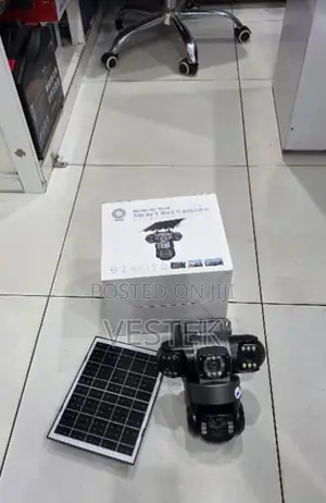 WiFi Solar Security Camera V380 Pro App 3 Lenses, Wire-Free Colored