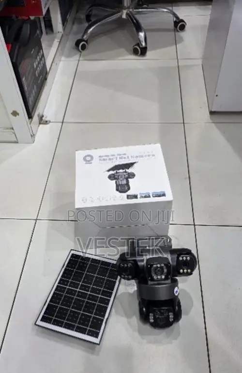 WiFi Solar Security Camera V380 Pro App 3 Lenses, Wire-Free Colored