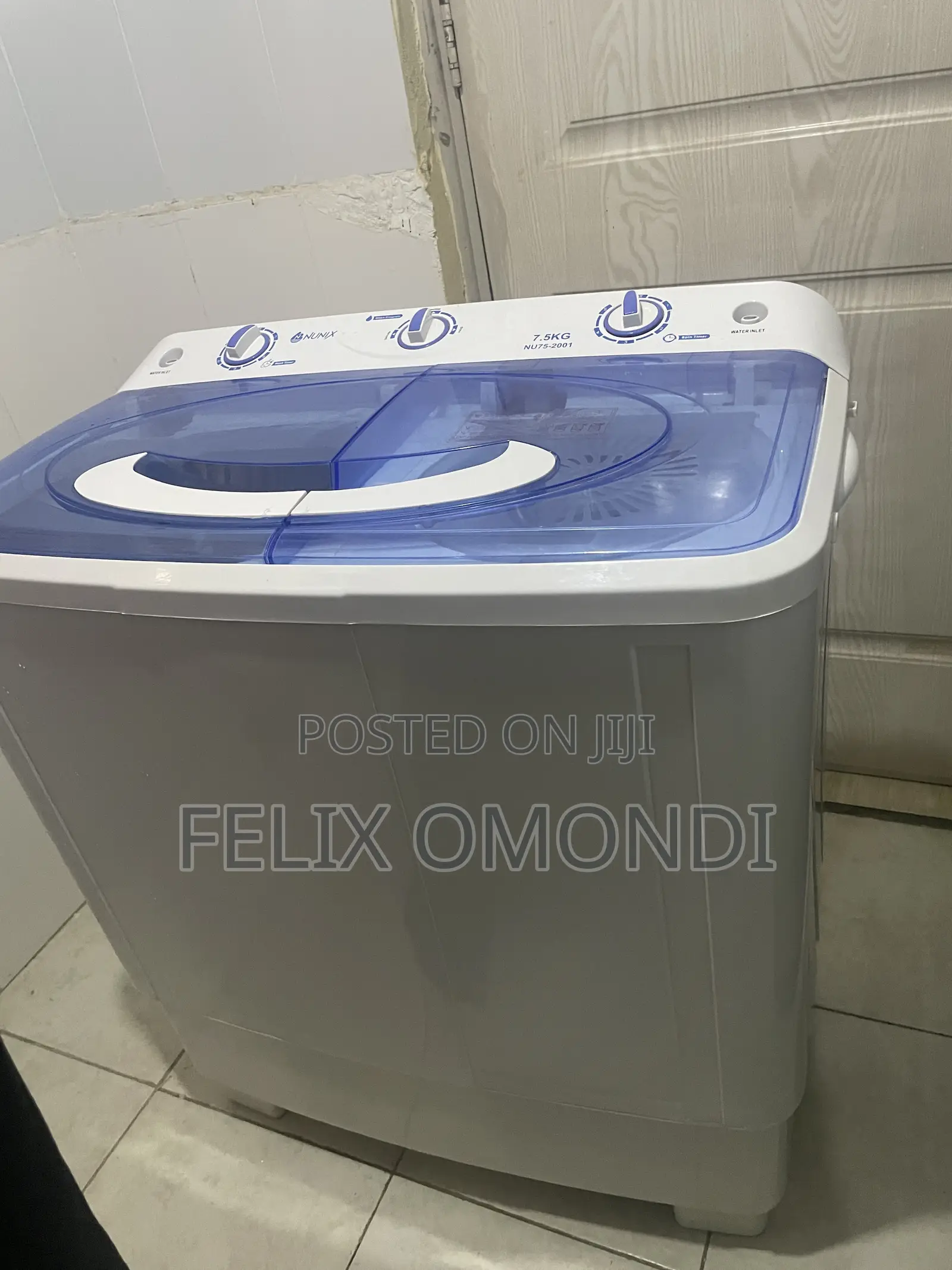 Nunix 7.5kg Semi-Automatic Laundry Machine