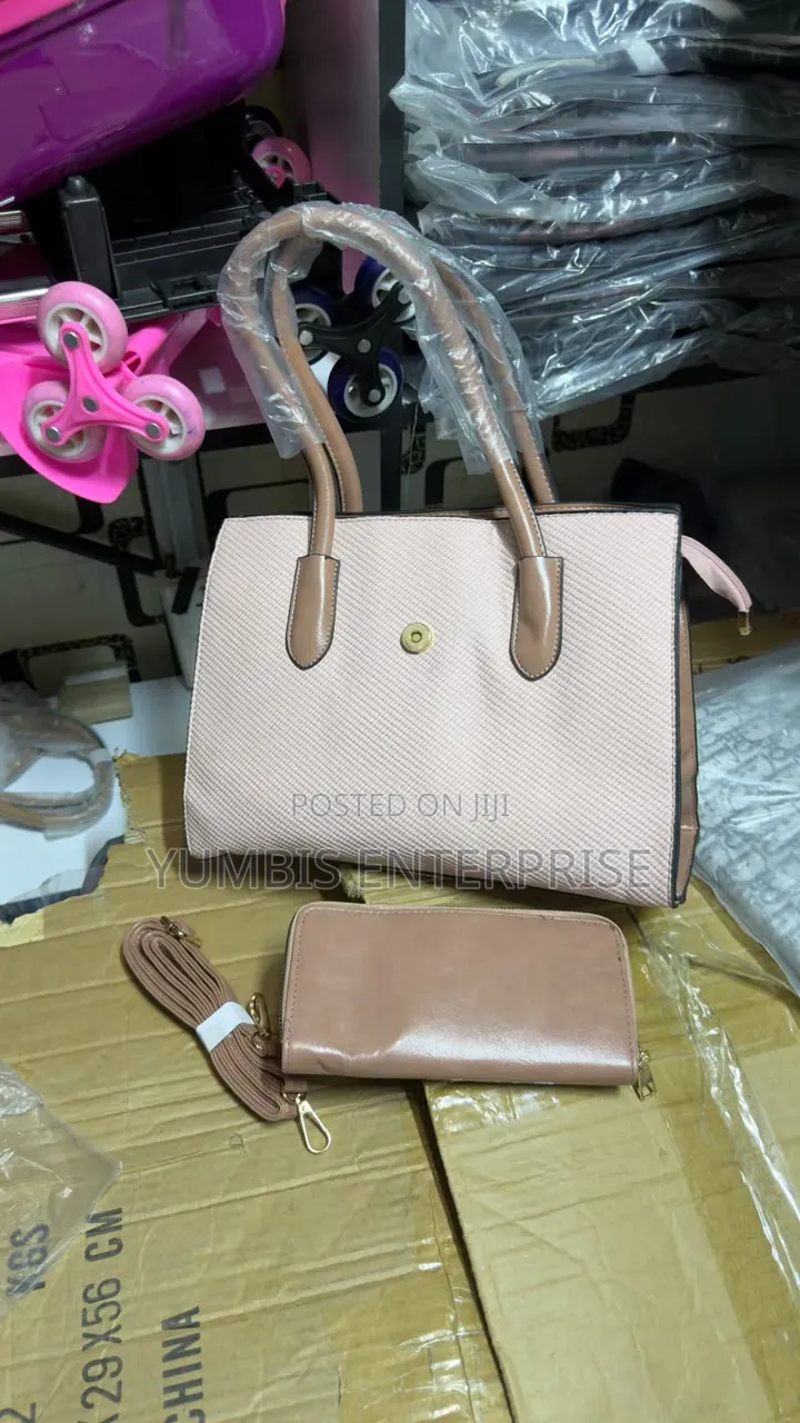 2 in 1 Ladies Peach Handbags Sets