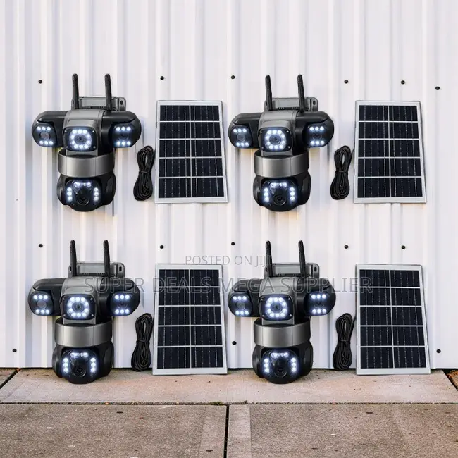Rechargeable Battery 20MP Ultra HD 4G PTZ Triple Lens Solar Cameras