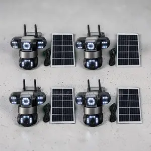 IP66 Waterproof 20MP Ultra HD 4G PTZ Triple Lens Solar Cameras