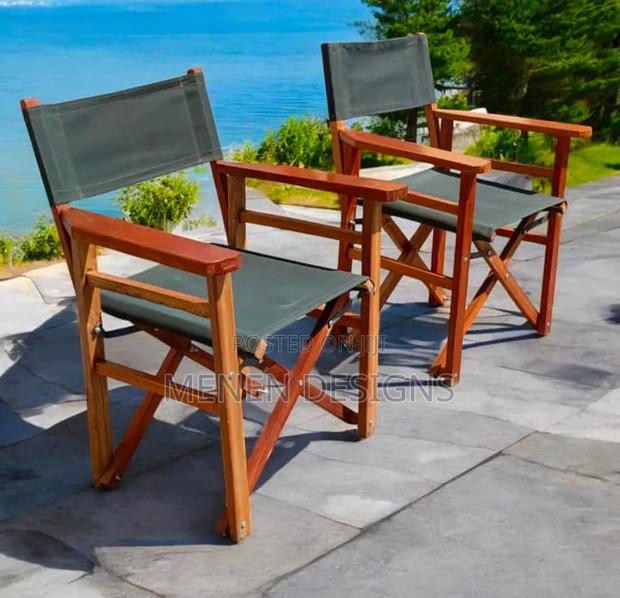 Foldable Canvas Camping Wooden Chair ~ Padded Finish Design.