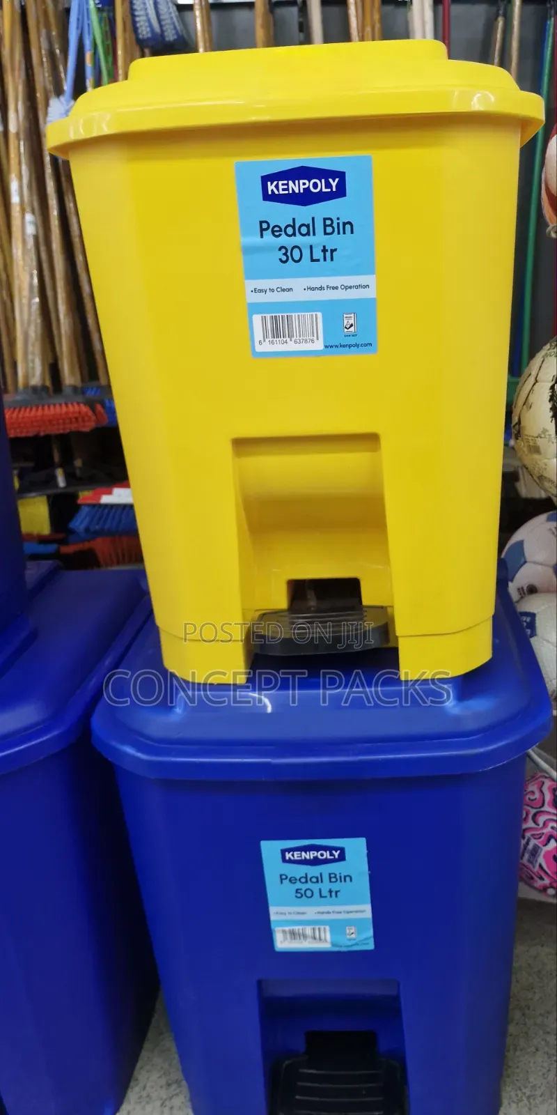 50Litres + 30Litres Kenpoly Plastic Pedal Bins