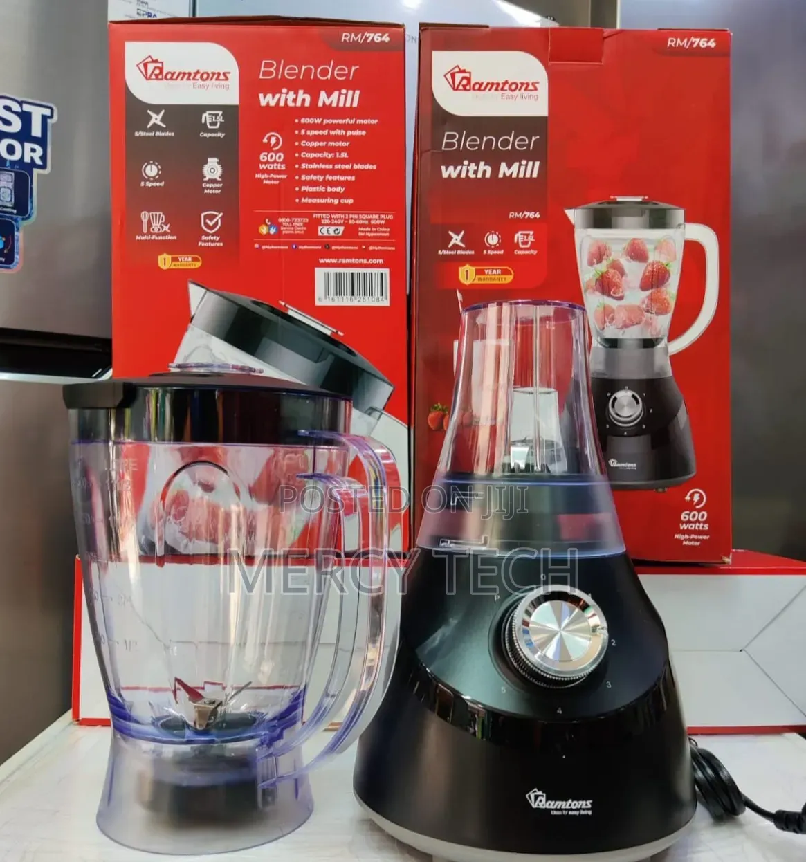 Ramtons Blender 600W, 2-Speed (RM/764)