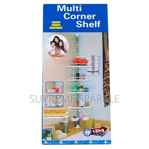 Bathroom Corner Shelf 4 Tier Telescopic Tension Organizer Rack 18kg