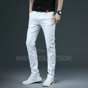 Mens Pure White Denim Jeans