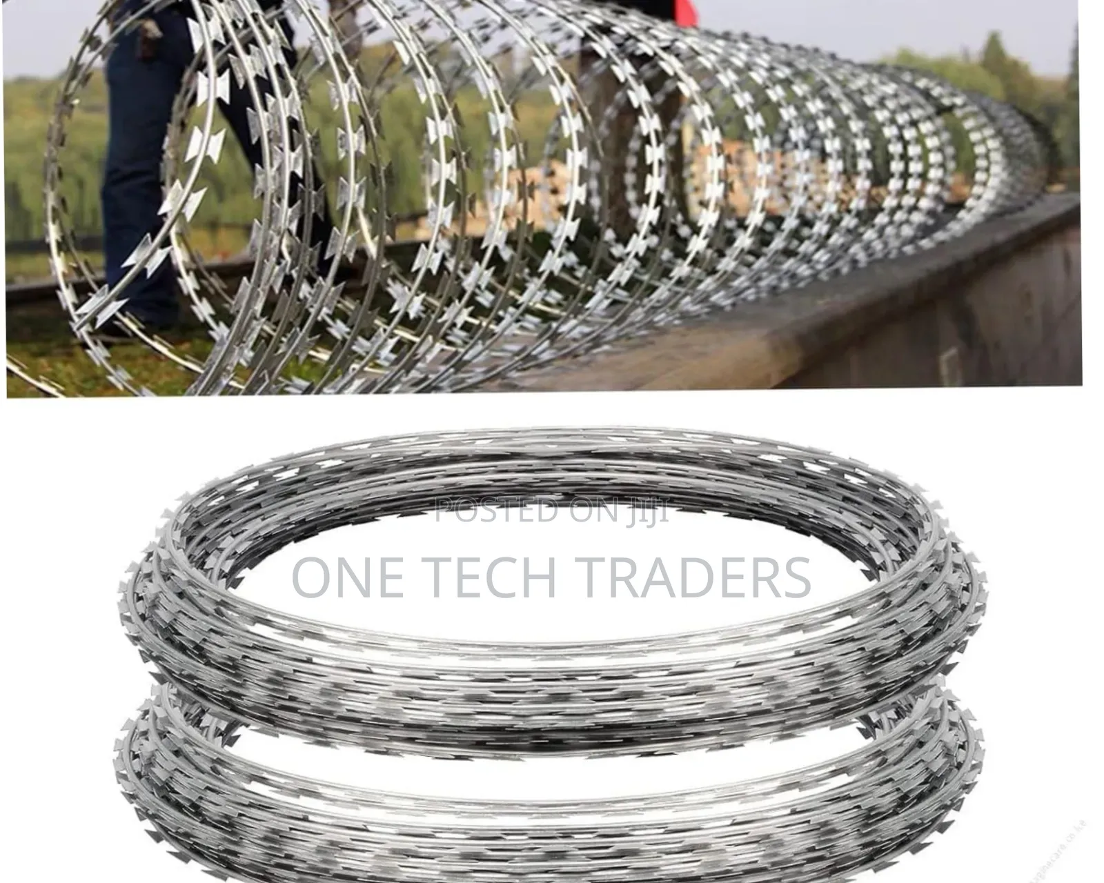 Razor Wire 10m Long Silver