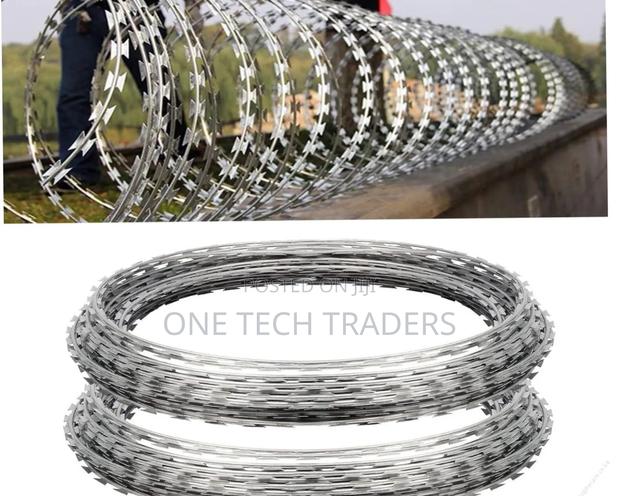 Razor Wire 10m Long Silver
