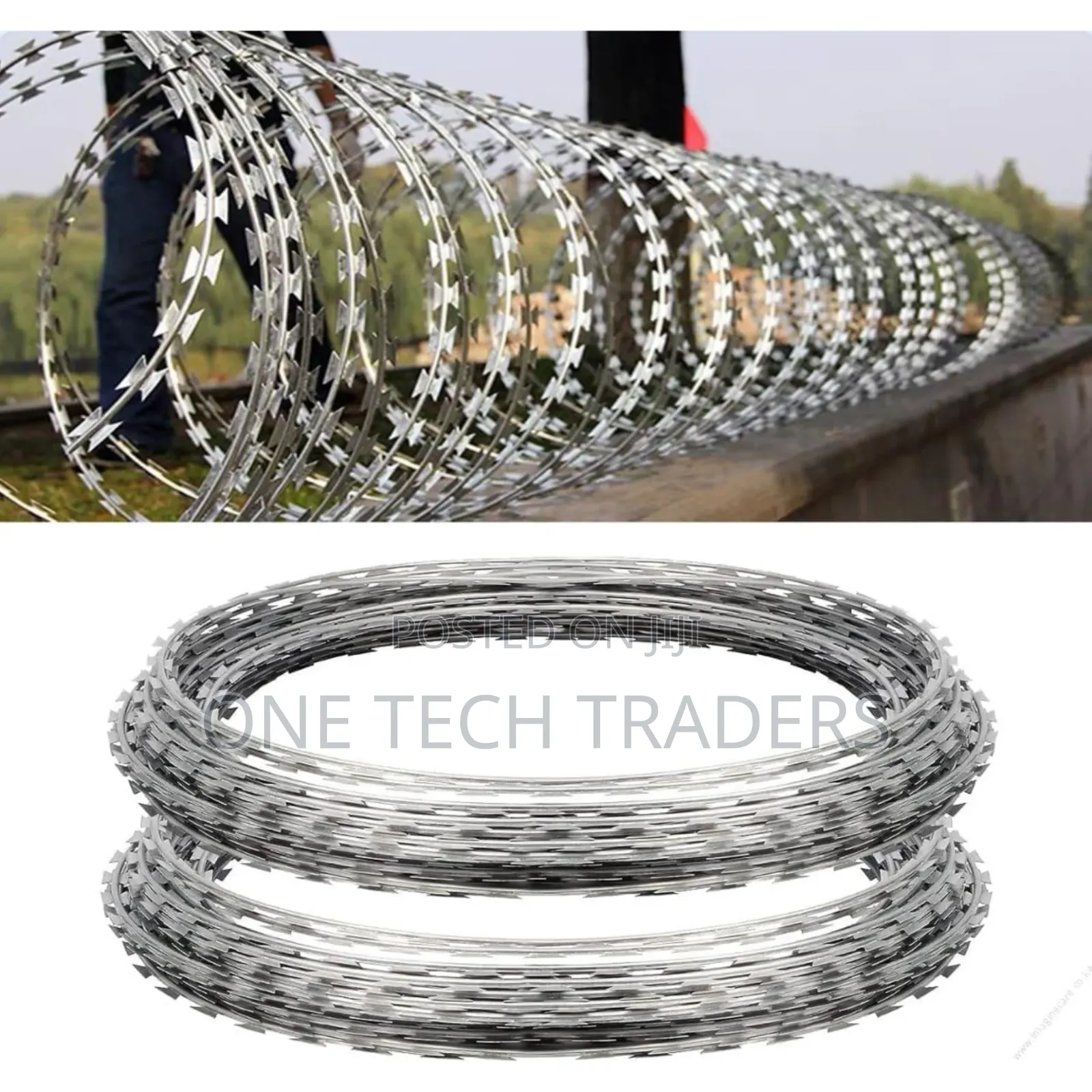 Razor Wire 10m Long Silver