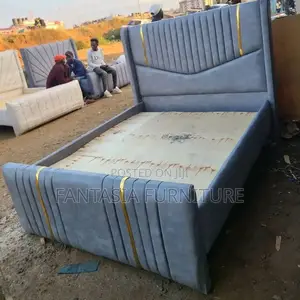 5x6 Grey Channel-Tufted Chester Bed: Pay on Delivery