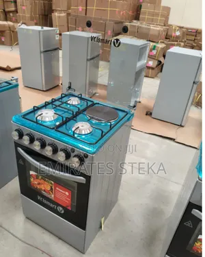 VOLSMART Standing Gas Cooker - 50*55, 3 Gas Jet Burners + 1 Hot Plate