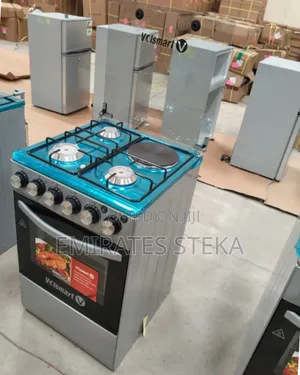 VOLSMART 50x55 Free Standing Cooker,3 Gas Jet Burners, 1 Hot Plate,