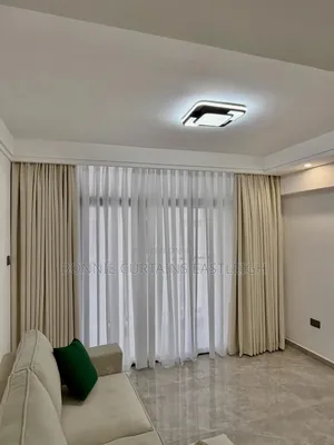 Ligth Brown Curtains and White Sheers for Apartments