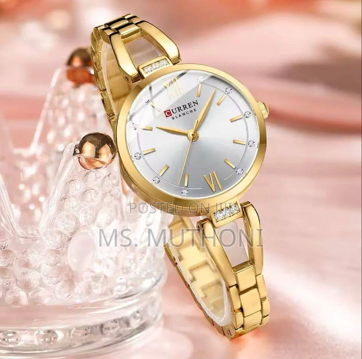 Elegant Gold-Tone Curren Women's Quartz Wristwatch