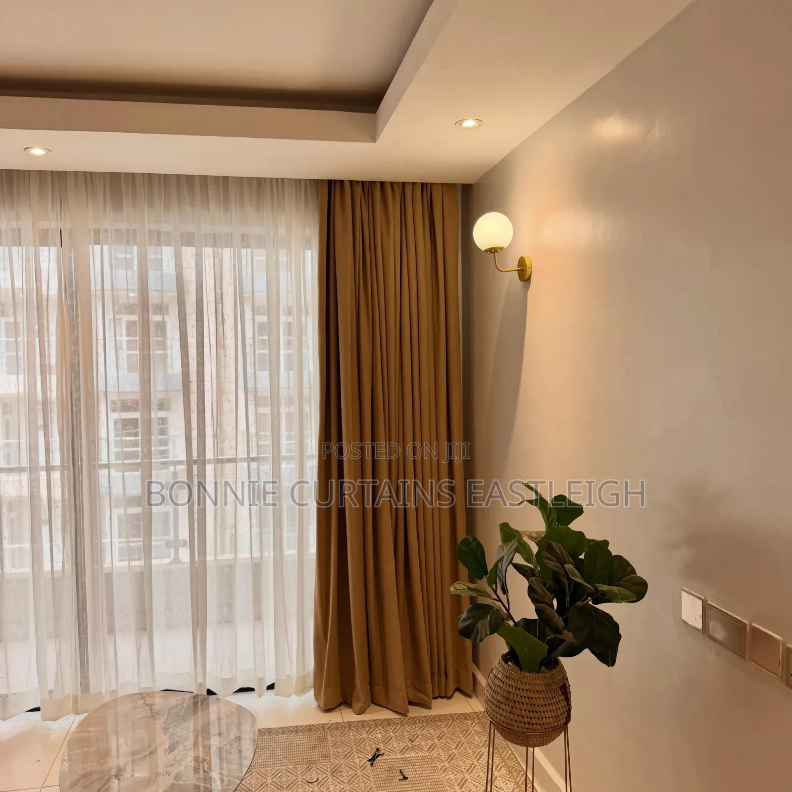 Blackout Brown Curtains With Hooks for Offices