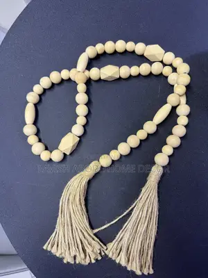 Nude Wooden Bead Garland – Rustic Minimalist Home Décor