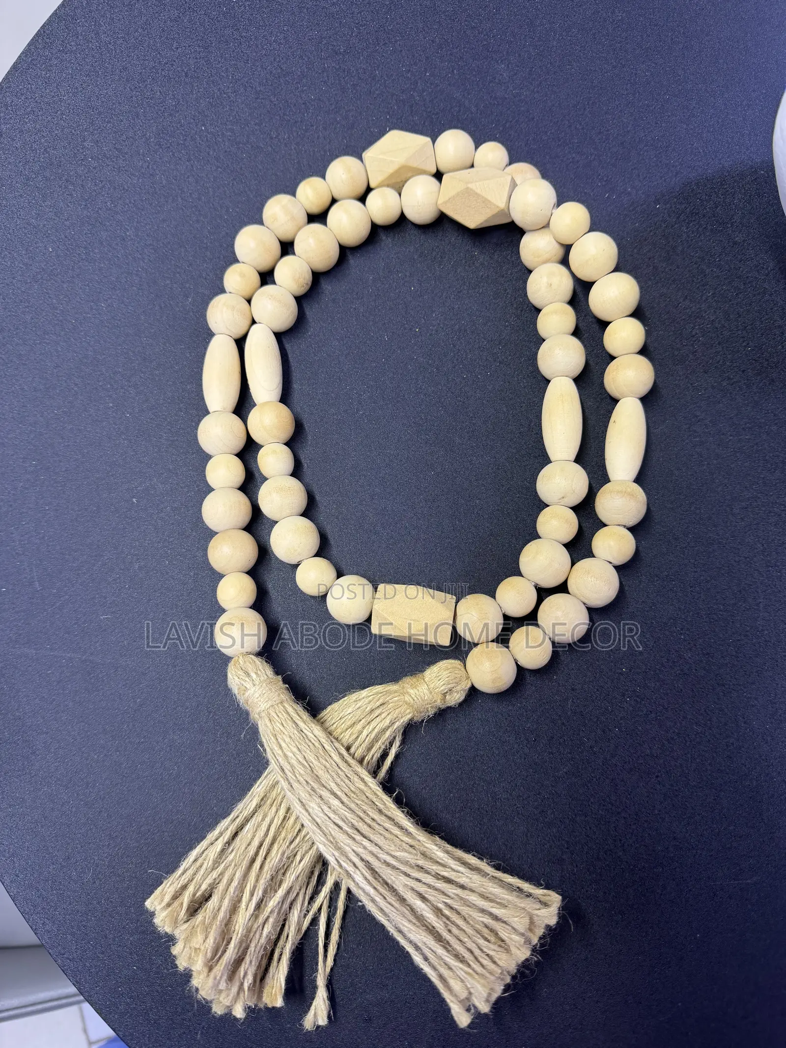 Nude Wooden Bead Garland – Rustic Minimalist Home Décor