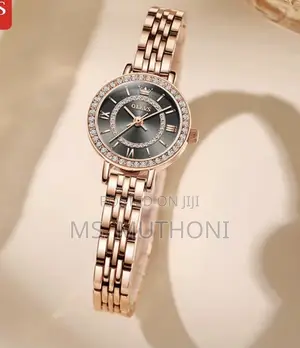 OLEVS Rose Gold Diamond Accents Watch.