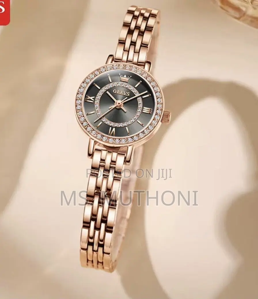 OLEVS Rose Gold Diamond Accents Watch.