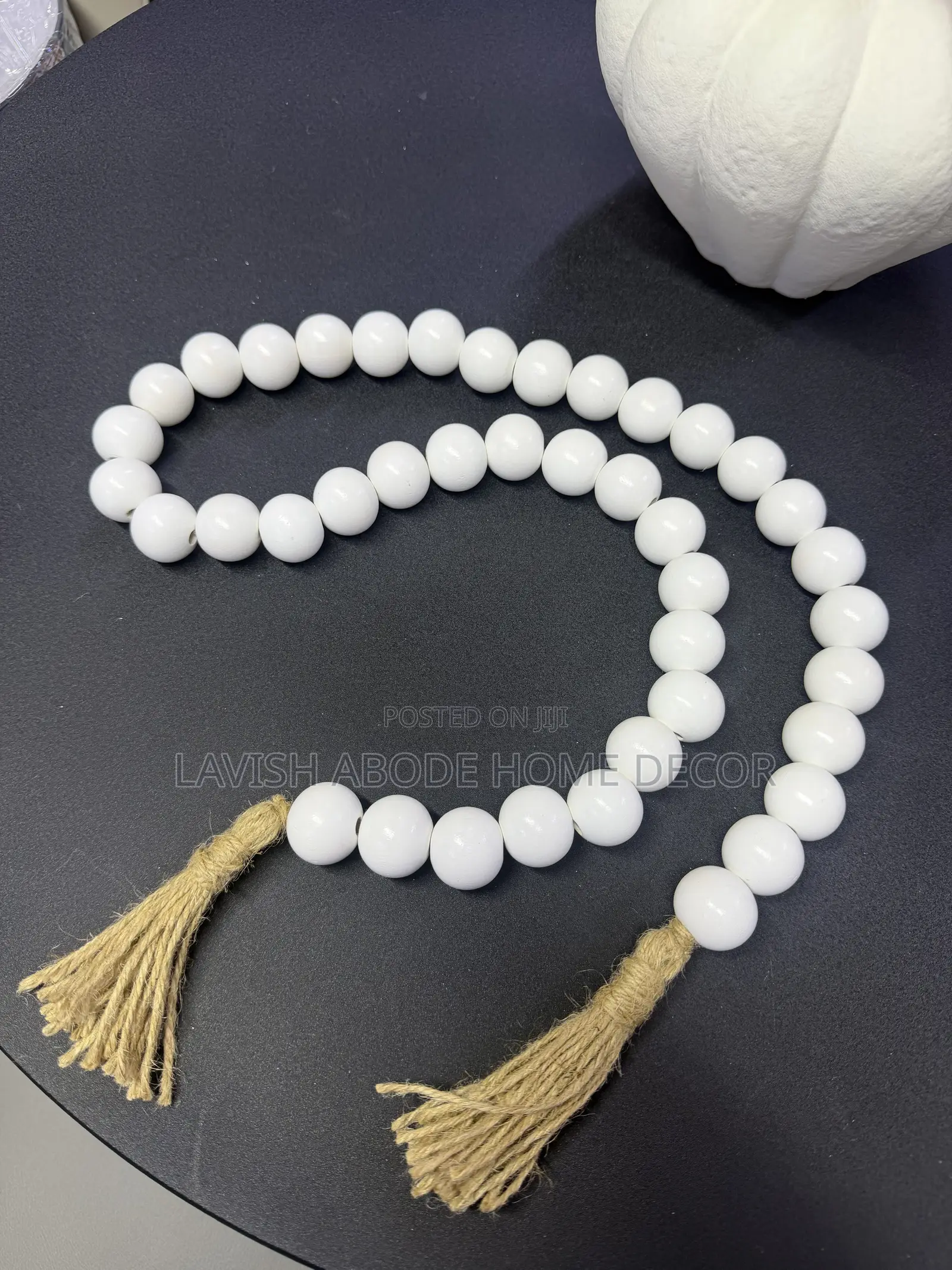 White Decorative Bead Garland – Elegant Home Décor