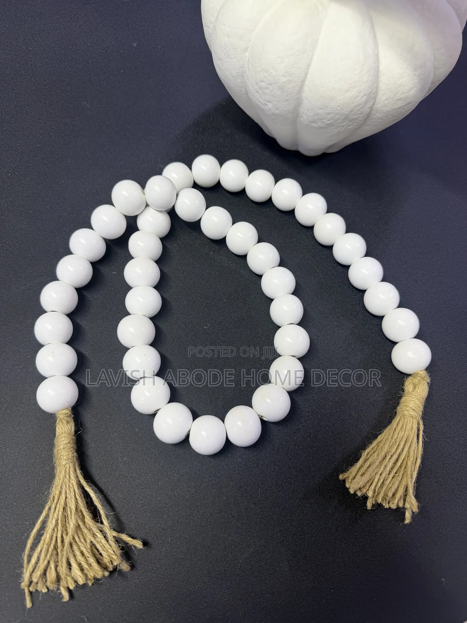 White Decorative Bead Garland – Elegant Home Décor
