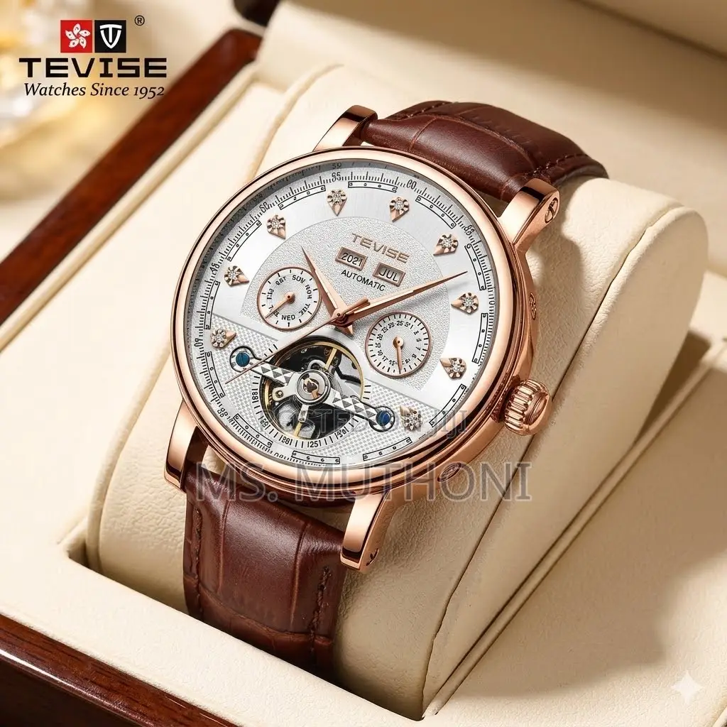 Tevise Brown/Black Skeleton Self-Winding Automatic