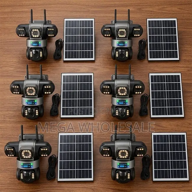 Outdoor Security 20MP Ultra HD 4G PTZ Triple Lens Solar Cameras.