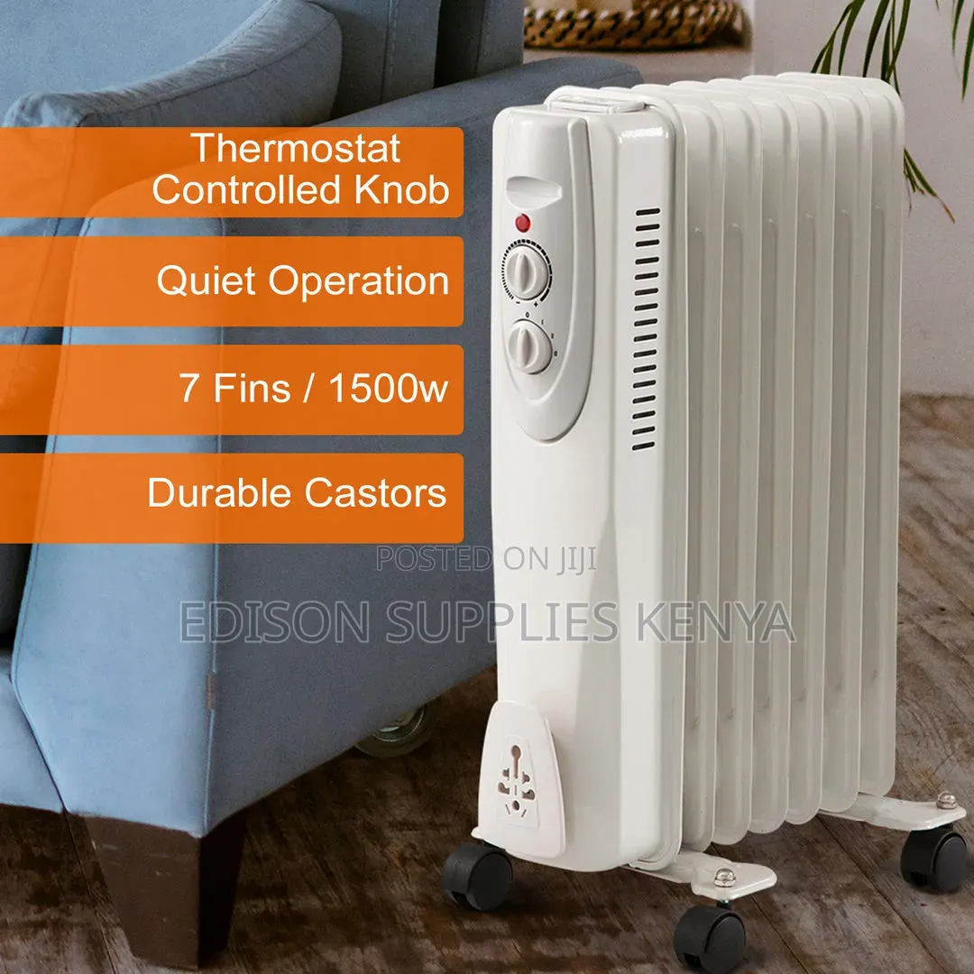 Oil Heater Sunpower Room Heaters 7 Fin 1500W Radiator 1500 Watts