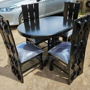 Hardwood 4 Seater Ovals Walnut Dinning Table Set