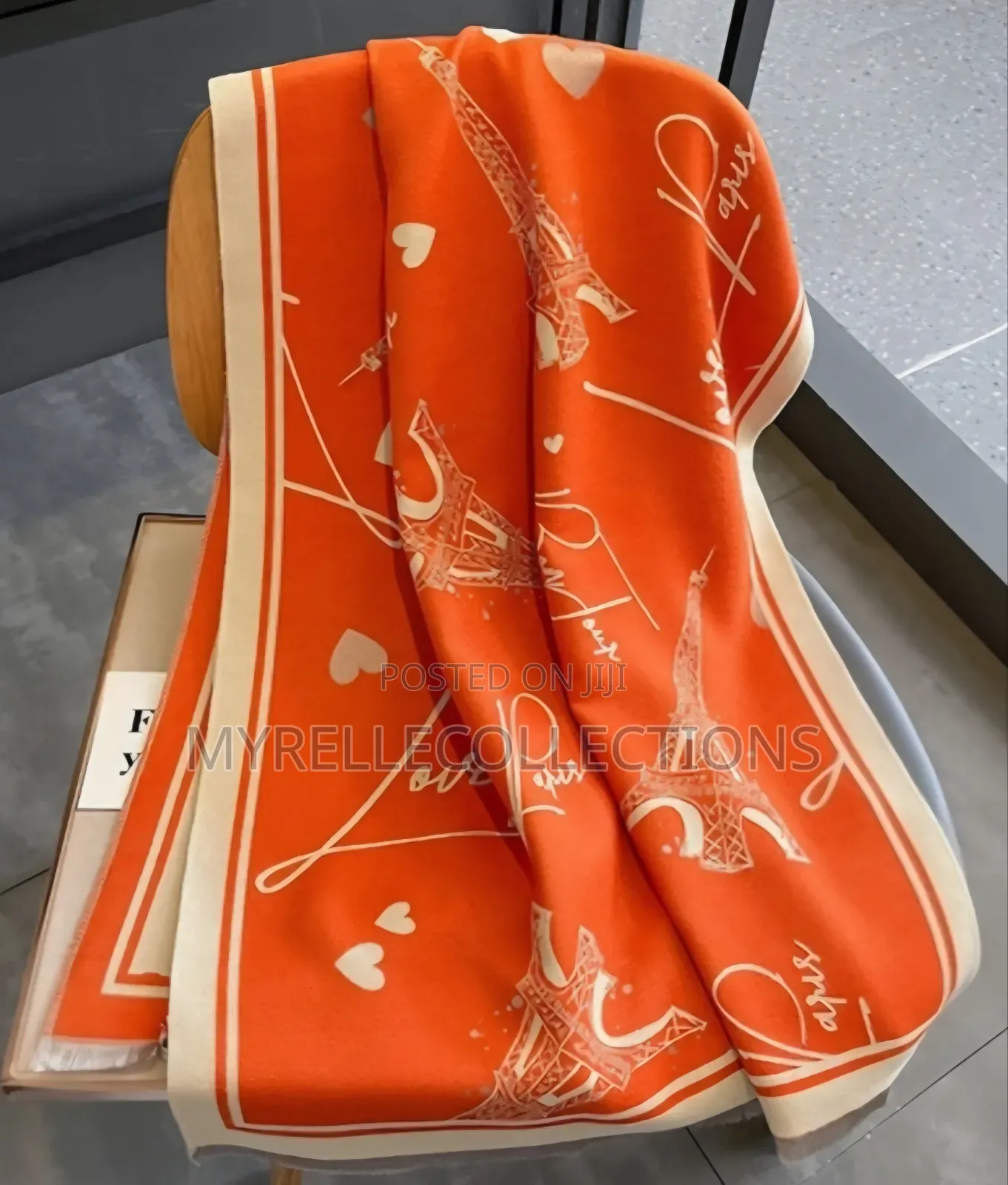 Elegant Orange Cashmere-Feel Scarf Shawl |Ladies Pashmina