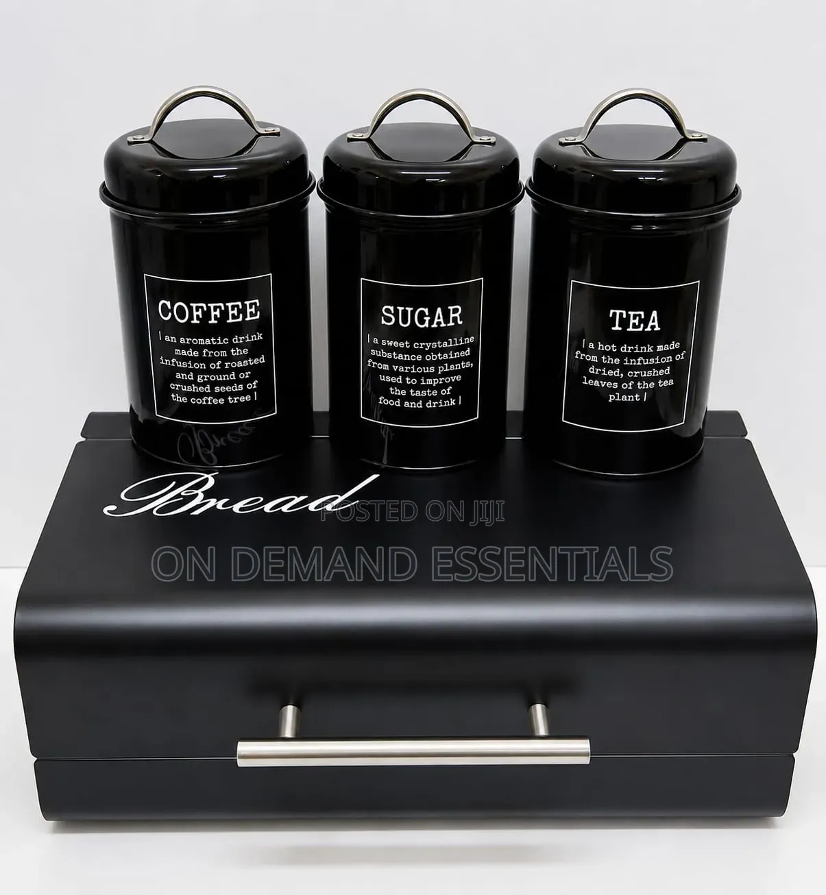 Unique and Elegant Bread Storage Bin With 3pcs Canisters