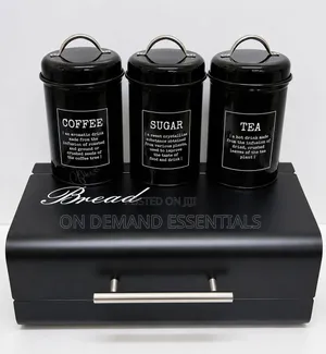 Unique and Elegant Bread Storage Bin With 3pcs Canisters