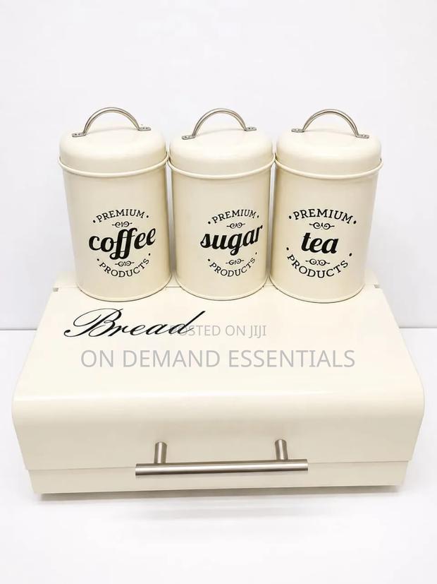 Unique and Elegant Bread Storage Bin With 3pcs Canisters - thumbnail 3