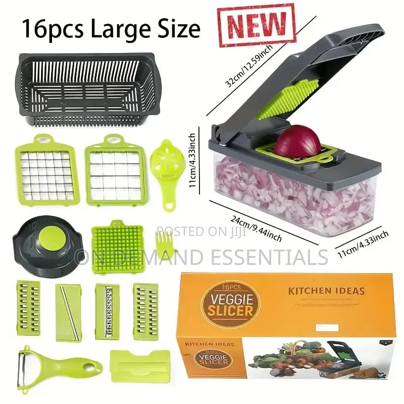 16pc Veggie Cutter Slicer Dicer Chopper
